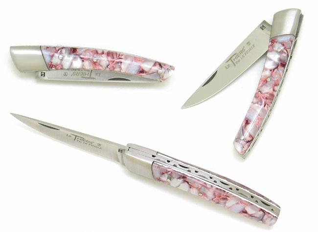 couteau pliant rose