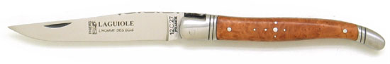Couteau de poche Laguiole cisel� en bruy�re