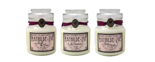 Bougies parfumées florales de Mathilde et Zoé