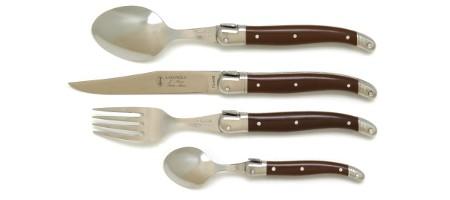 Ménagère et couverts de table Laguiole manche chocolat
