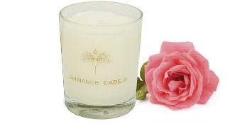Bougie décorative artisanale parfum eau de rose