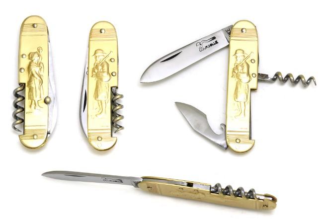 CANIF COURSOLLE LAITON DECOR JOUEUR DE CORNEMUSE MANCHE 90 MM - 3 PIECES OUVRE BOITE