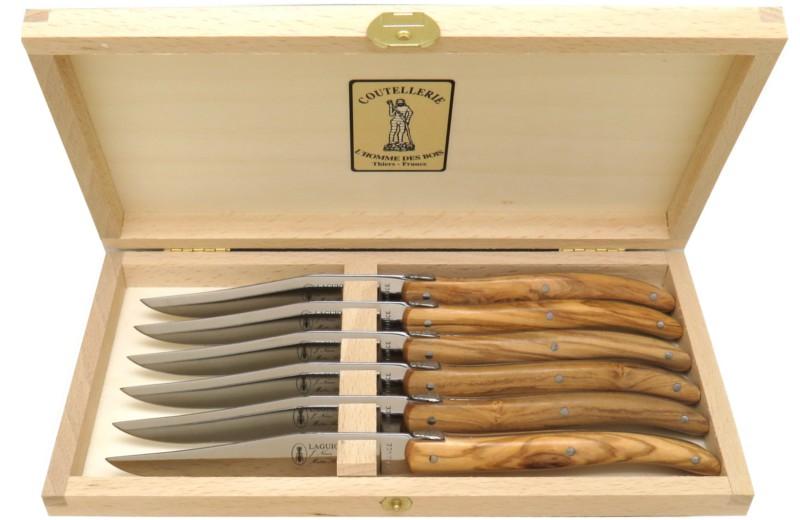Couteau de table Laguiole en bois d'olivier