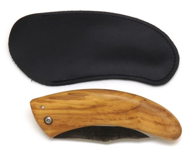 COUTEAU CORSE U MONTE D'ORU MANCHE EN BOIS D'OLIVIER PLEIN MANCHE 12 CM - LAME EN ACIER CARBONE