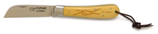 Couteau breton l'armor en buis avec gravure noeud plat