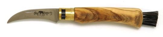 Couteau champignons artisanal old bear manche en olivier