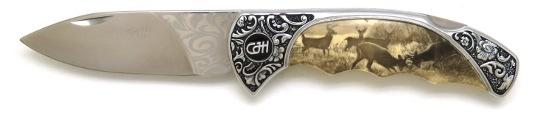 Couteau de chasse Herbertz gravure cerf