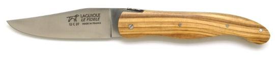Couteau de chasse Laguiole en bois d'olivier