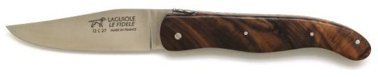 Couteau de chasse pliant artisanal Laguiole en noyer