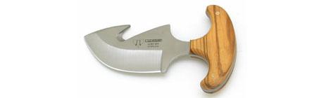 Dépouilleur de chasse skinner Cudeman en bois d'olivier