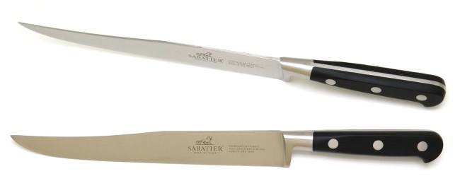 COUTEAU DE CUISINE A DECOUPER YATAGAN SABATIER MANCHE EN RESINE NOIRE