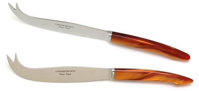 COUTEAU FROMAGE CAPUCIN MANCHE PLEXI COULEUR ECAILLE