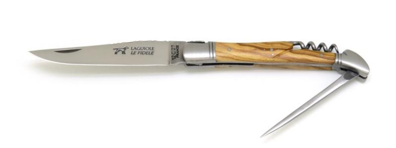 Couteau de poche Laguiole avec poinçon en bois d'olivier