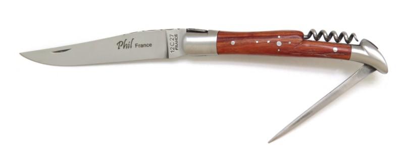 Couteau Laguiole avec poinçon en bois de rose