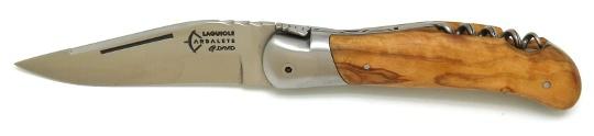 Couteau Laguiole de chasse pliant par G.David en bois d'olivier