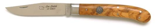 Couteau Lou Coteth croix occitane en bois d'olivier 