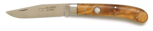 Couteau Lou Coteth médaillon pèlerin en bois d' olivier 
