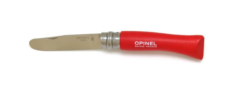 Couteau Opinel inox rouge à bout rond