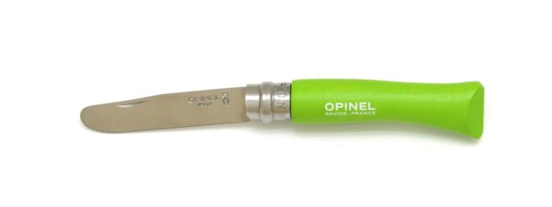 Couteau opinel enfant à bout rond vert