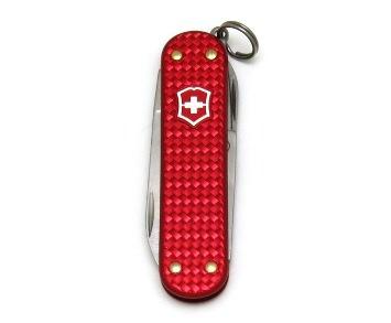 COUTEAU ONGLIER SUISSE VICTORINOX PRECIOUS ALOX ICONIC RED MODELE 0.6221.401G - CANIF ONGLIER 58 MM ROUGE