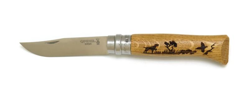Opinel n°8 inox Animalia gravure chien