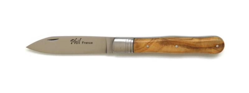 Couteau pliant artisanal français en olivier
