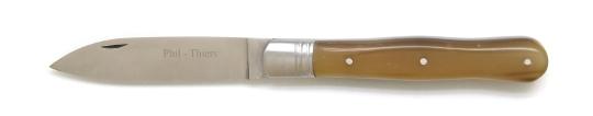 Couteau pliant artisanal en corne blonde