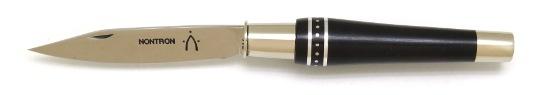 Couteau pliant Nontron double virole manche en ébène 