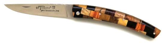 Couteau pliant Le Thiers® manche en bois marqueterie