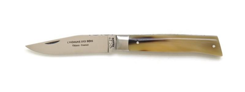 Couteau de poche haut de gamme alpin en corne blonde