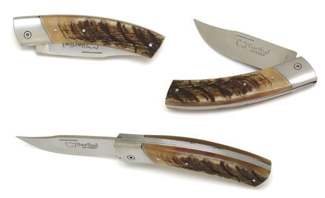 COUTEAU DE CHASSE BARIBAL EN BELIER COUTEAU AU SABOT - 1 MITRE - MANCHE 12 CM