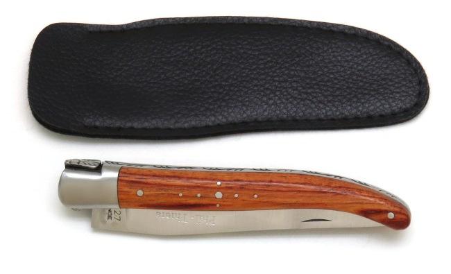 COUTEAU DE POCHE PHIL EN BOIS DE ROSE 1 MITRE INOX - MANCHE 12 CM