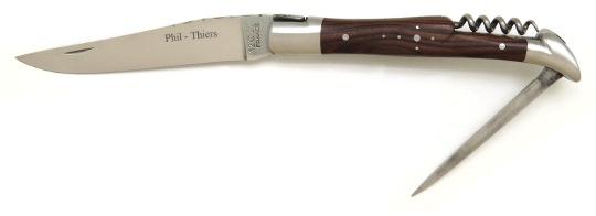 couteau pliant avec poinçon en bois de violette