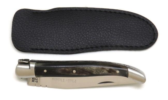 COUTEAU DE POCHE PHIL EN CORNE DE BELIER 2 MITRES INOX - MANCHE 11 CM