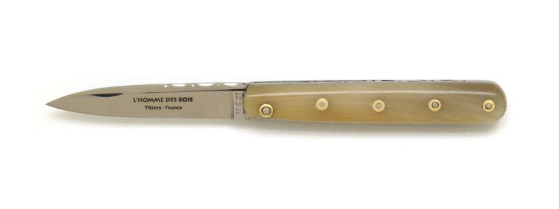 Couteau pliant de poche normand Rouennais en corne blonde