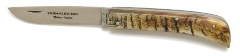 Couteau de poche mineur d'artisan coutelier en bélier