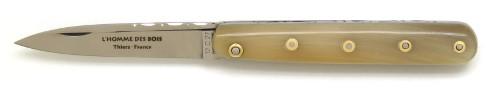 Couteau pliant de poche normand rouennais en corne blonde