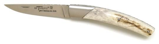 Couteau de poche LE THIERS® inox en bois de cerf