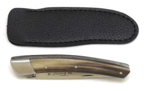 COUTEAU DE POCHE LE THIERS® EN CORNE BLONDE MANCHE 10 CM - 1 MITRE EN INOX
