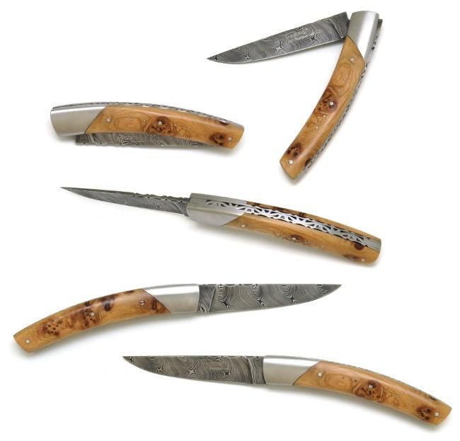 Couteau damas d'artisan coutelier - Couteau Le THIERS ® en damas