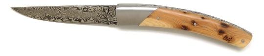 Couteau Le Thiers®en genévrier lame damas