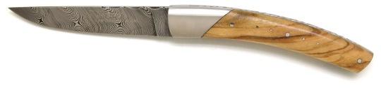Couteau pliant LE THIERS® lame damas olivier