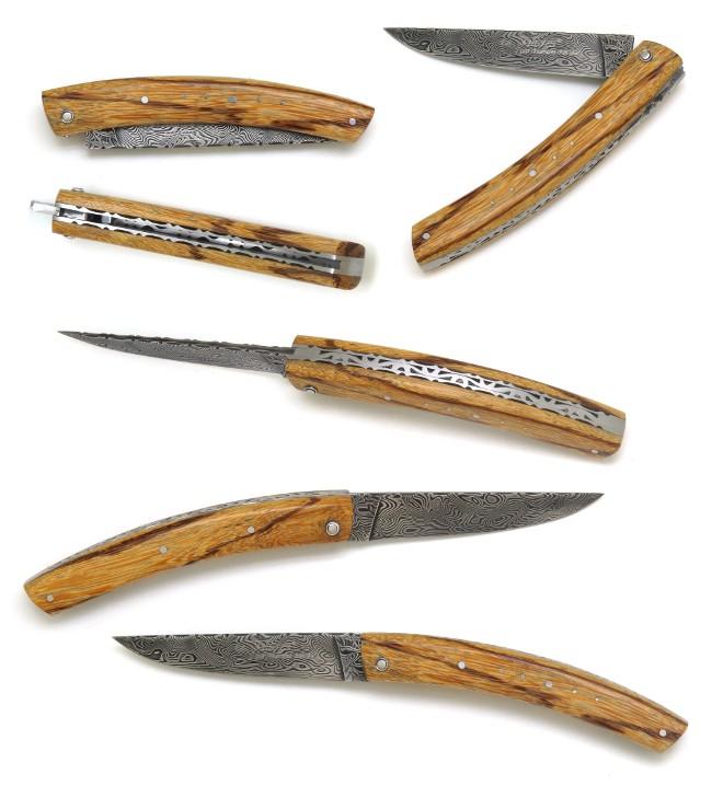 Couteaux de cuisine Légende lame en acier damassé et manche en bois
