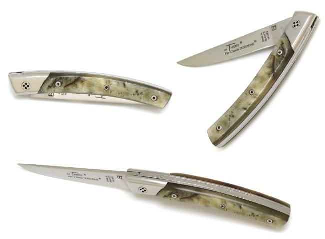 COUTEAU DE POCHE LE THIERS® EN CORNE DE BELIER LE THIERS SECRET - MANCHE 11 CM