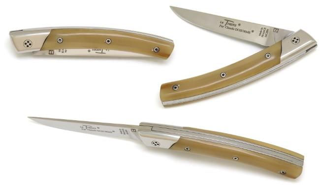 COUTEAU DE POCHE LE THIERS® EN CORNE CLAIRE LE THIERS SECRET - MANCHE 11 CM