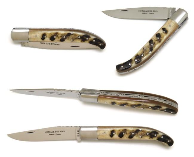 COUTEAU YATAGAN BASQUE EN CORNE DE BELIER MANCHE 12,5 CM - GAMME ELEGANCE