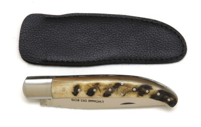 COUTEAU YATAGAN BASQUE EN CORNE DE BELIER MANCHE 12,5 CM - GAMME ELEGANCE