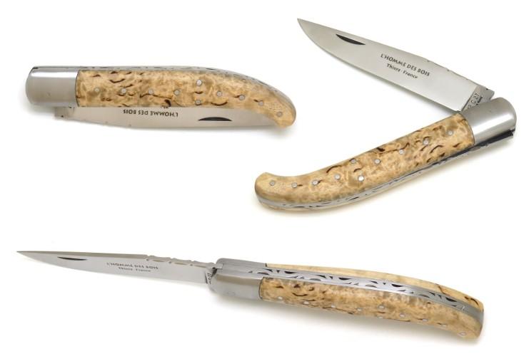 COUTEAU YATAGAN BASQUE EN BOULEAU MANCHE 12,5 CM - GAMME ELEGANCE