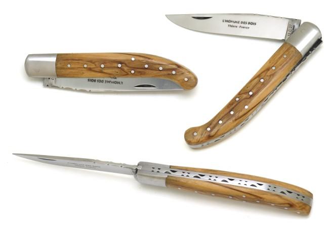 COUTEAU YATAGAN BASQUE EN BOIS D'OLIVIER MANCHE 12,5 CM - GAMME ELEGANCE