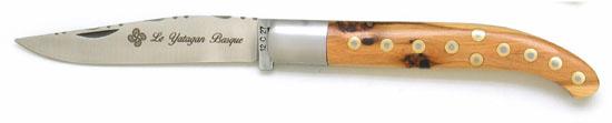 Artisan coutelier - couteau de poche yatagan basque en bois de genévrier